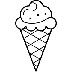 Abstract Ice Cream Cone Line Design
