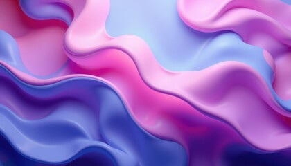 Fototapeta premium Abstract Pink and Blue Wavy Fluid Forms Design