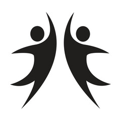 illustration of two silhouette person