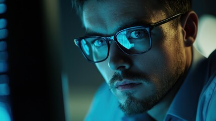 A close-up of an IT support agent solving problems on a computer.