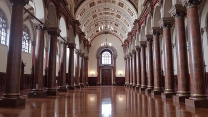 Fototapeta premium Grand Hall with Columns: Architectural Marvel