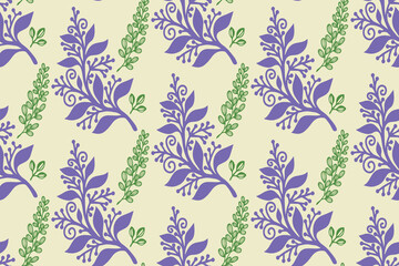 Floral Harmony Swirl Seamless Tile Design