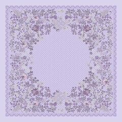 design hijab  scarf digital print textile flowers frame