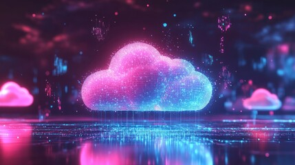 Fototapeta premium Digital Cloud Computing: Network, Data, and Innovation