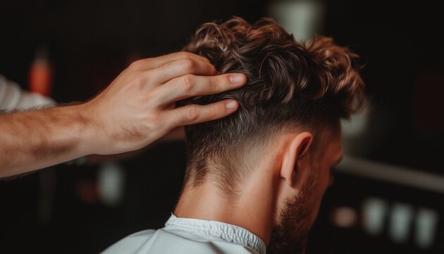 Portrait photography modern close-up of personal grooming at barber