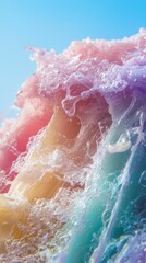 Obraz premium Pastel Liquid Abstract Rainbow Swirl Bubbles Fluid Art Colorful Background