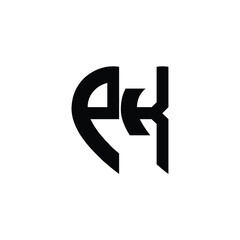 PK monogram logo design letter text name symbol monochrome logotype alphabet character simple logo