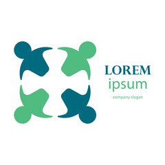 rotating successful people community logo design