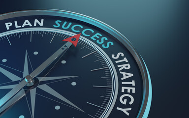 Business Success,navigate recovery,planning,strategy,mission and Success concept.The compass navigate for businessmen to resume business growth in the economic crisis,3d render and illustration