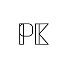 PK monogram logo design letter text name symbol monochrome logotype alphabet character simple logo