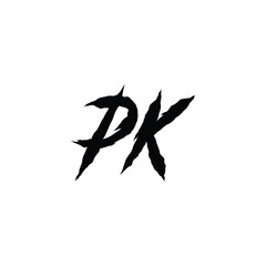 PK monogram logo design letter text name symbol monochrome logotype alphabet character simple logo