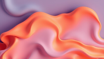 Obraz premium Abstract Pastel Pink and Orange Fluid Waves