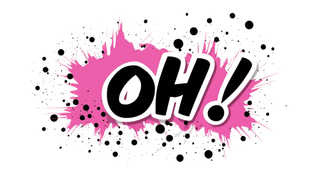 Pink Comic Book Explosion Graphic Design Element isolated on transparent background