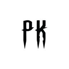 PK monogram logo design letter text name symbol monochrome logotype alphabet character simple logo