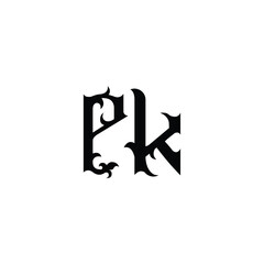 PK monogram logo design letter text name symbol monochrome logotype alphabet character simple logo