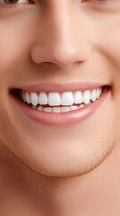 Fototapeta premium Healthy White Smile Closeup 