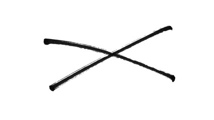 Rough handwritten black X - Incorrect answers, batten, cross mark design material