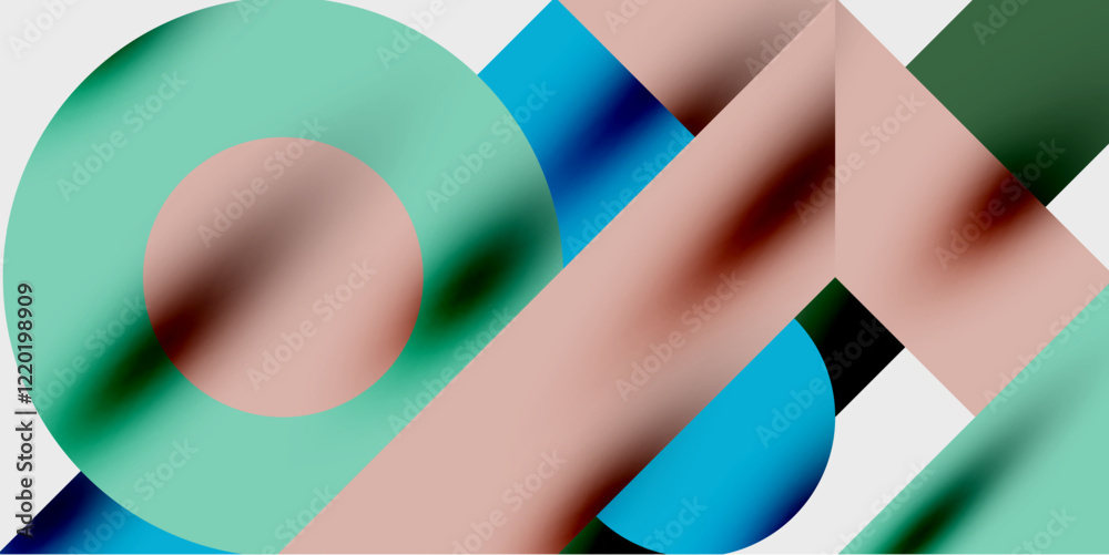 Wall mural vibrant abstract background circles with smooth gradients, creating a dynamic and modern design. ide