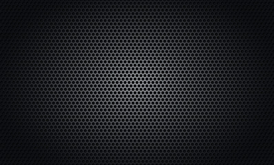 Black perforated metal background pattern