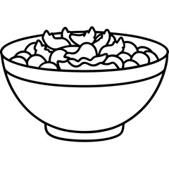 Abstract Salad Bowl Line Art Concept