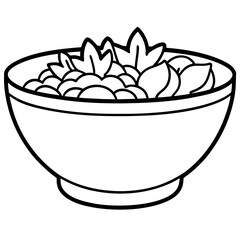 Abstract Salad Bowl Line Art Concept