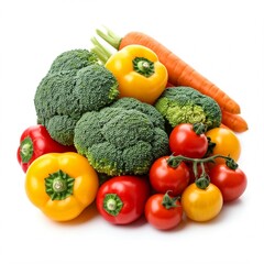 colorful fresh vegetables isolated on white background
