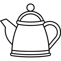 Artistic Kettle Line Art Composition