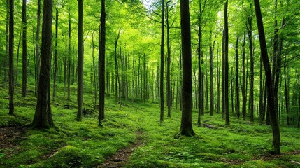 Fototapeta premium Lush Green Forest, Tranquil