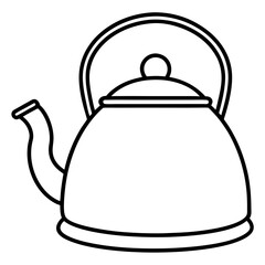 Artistic Kettle Line Art Composition