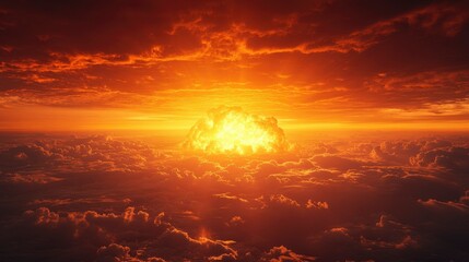 Obraz premium Fiery Sunset Apocalypse