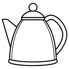 Artistic Kettle Line Art Composition