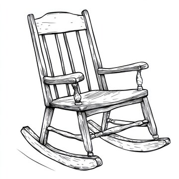 recommend clip art: A Classic Wooden Rocking Chair Design Illustration