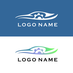 vector car logo illustration blue 