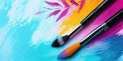Obraz premium Colorful Abstract Background Complements Artistic Brush Selection