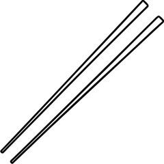 Chopsticks Silhouette Minimal Line Art