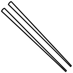 Chopsticks Silhouette Minimal Line Art