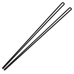 Chopsticks Silhouette Minimal Line Art