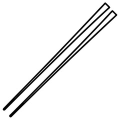 Chopsticks Silhouette Minimal Line Art