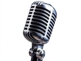 Fototapeta premium Voice Actor - Voice actor providing voices for animation, games, or advertisements, in a recording studio, on a White Background.