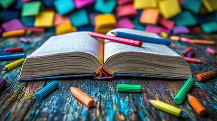 Open Book with Colorful
