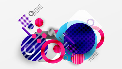 Fototapeta premium Abstract Geometric Background with Overlapping Transparent Shapes