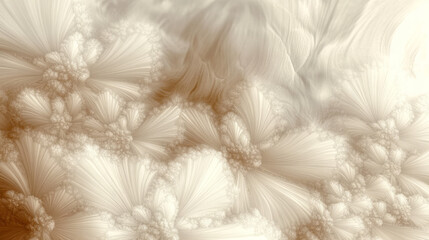 exploring the beauty of beige cream fractal art with abstract floral patterns and neutral tones in digital backgrounds