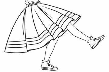 skirt. Coloring page. Coloring book. Drawing of a skirt isolated on a white background. Vector outline