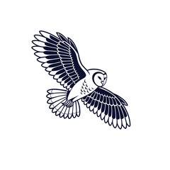 barn owl silhouette image on white background.eps