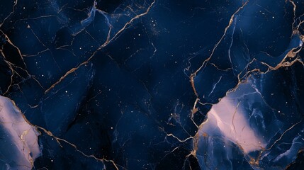 A stunning navy blue marble background intricately layered with delicate pink details and shimmering golden veins, creating a luxurious and sophisticated look perfect for modern design applications.