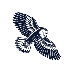 barn owl silhouette image on white background.eps