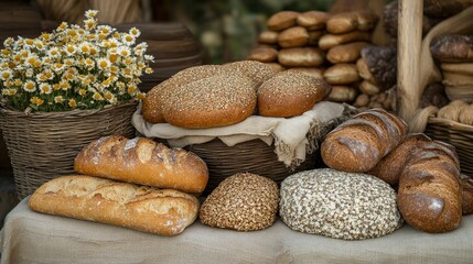 Artisan Bread Selection at a