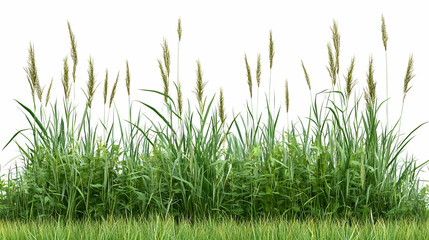 Fototapeta premium Lush green grass border, isolated on white background; ideal for landscape design or website use