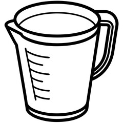 Contemporary Measuring Cup Line Art Graphic