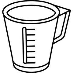 Contemporary Measuring Cup Line Art Graphic